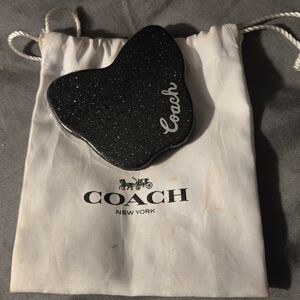 Coach Black Glitter Heart-Shaped Accessory